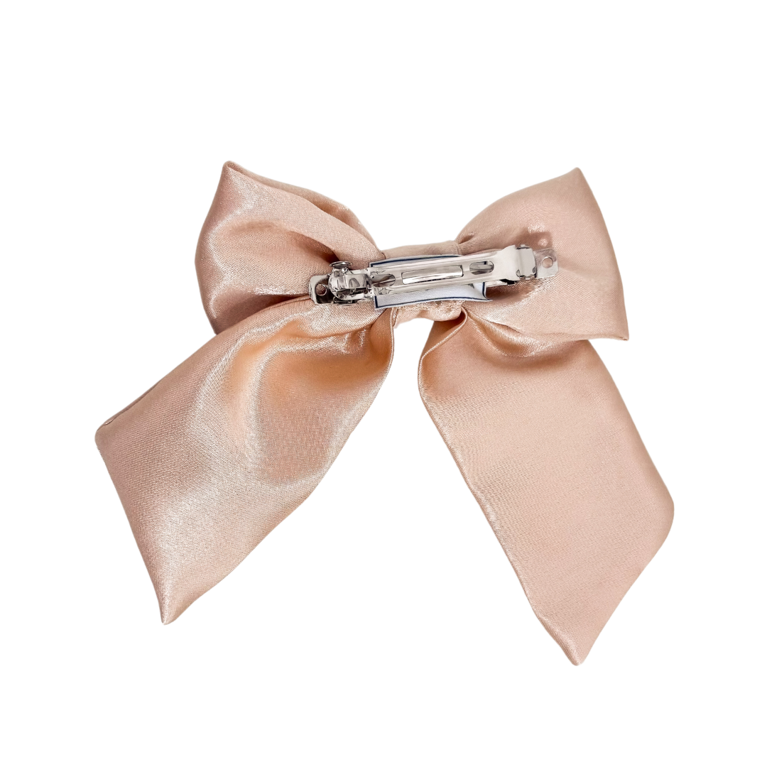 Mini Beige Satin Bow