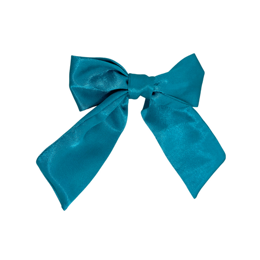 Mini Teal Satin Bow