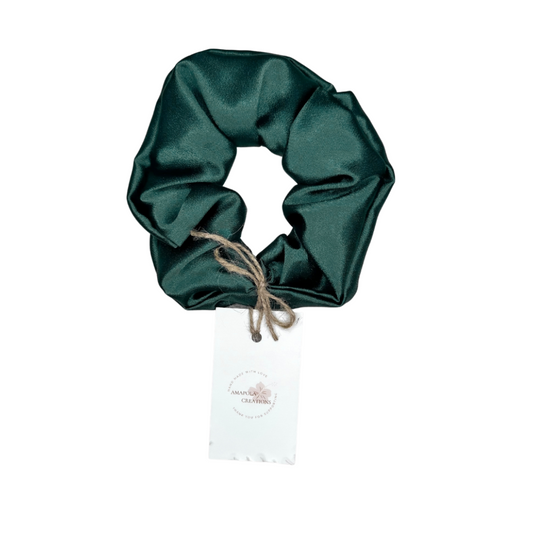 Evergreen Satin Scrunchie