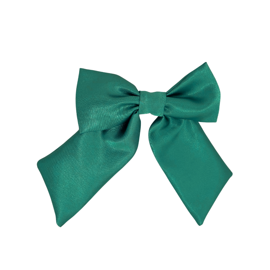 Mini Holiday Green Satin Bow