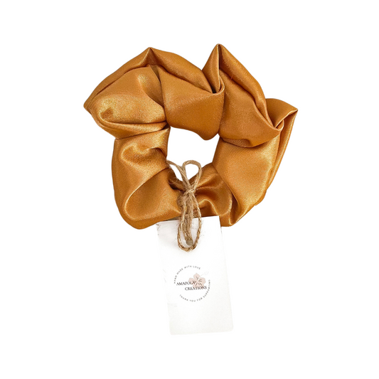 Bronze Satin Scrunchie