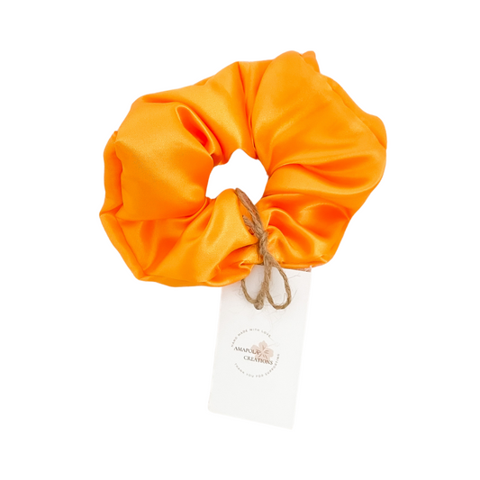 Tangerine Satin Scrunchie