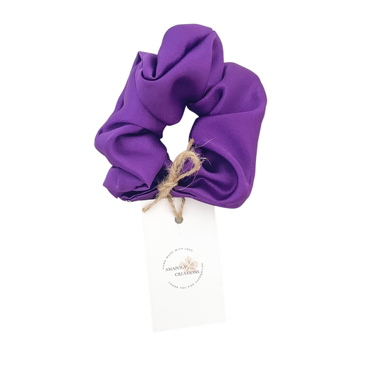 Purple Satin Scrunchie