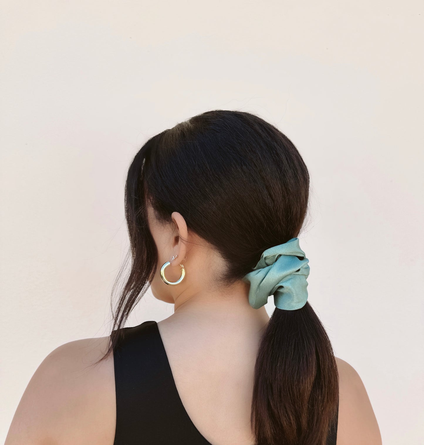 Sage Green Satin Scrunchie