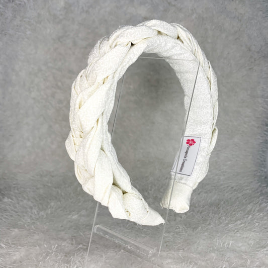 Soft White Braided Headband