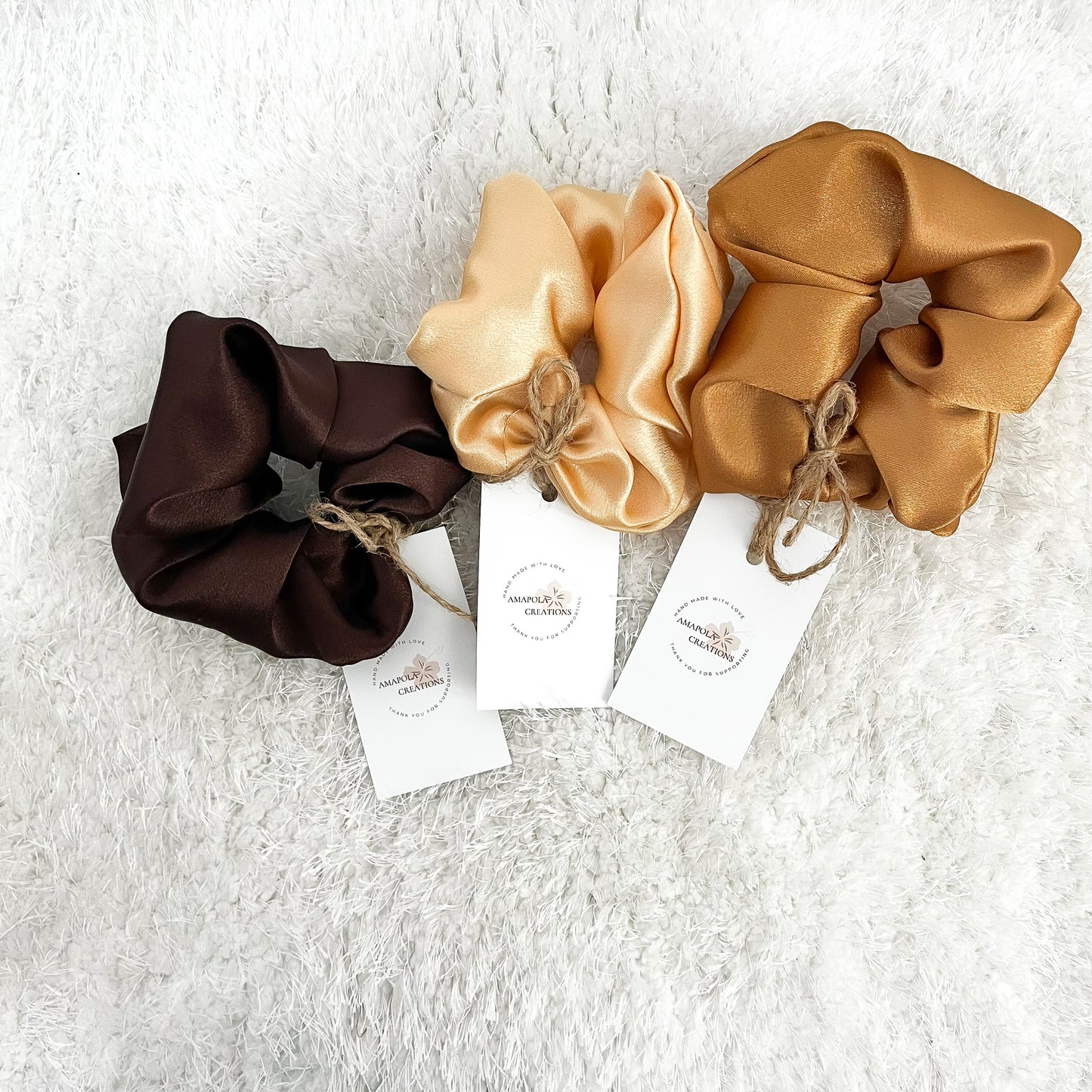 Bronze Satin Scrunchie