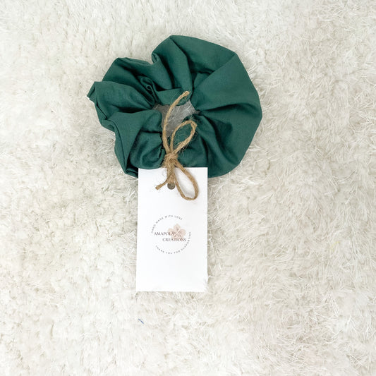 Clover Forest Green Scrunchie