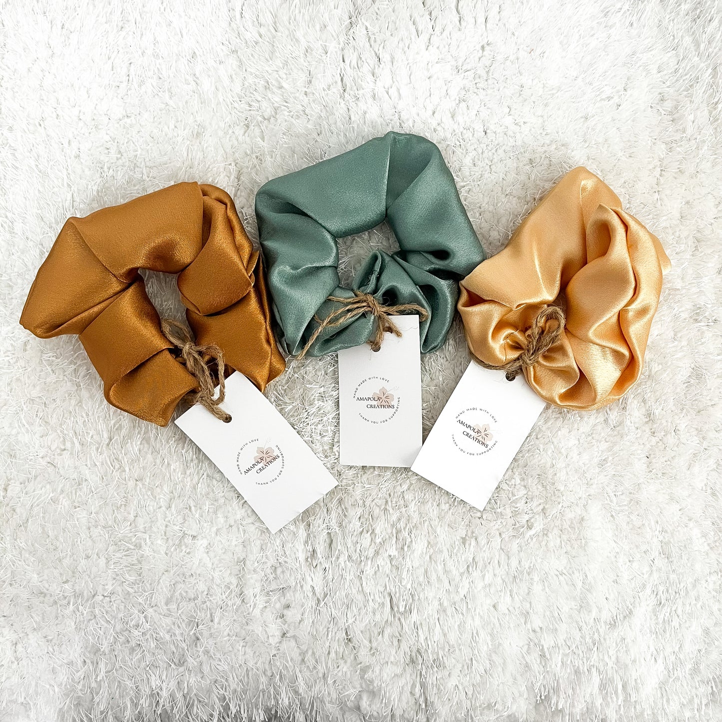 Sage Green Satin Scrunchie